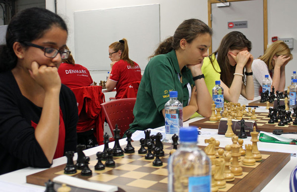 Olympiad, Women; Ireland versus Mongolia; Poornima Jayadev, Diana Mirza, Hannah Lowry O'Reilly, Gearóidín Uí Laighléis