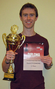 David Fitzsimons with the trophy he won for 1st place in the Inaugural Summer Prague Open