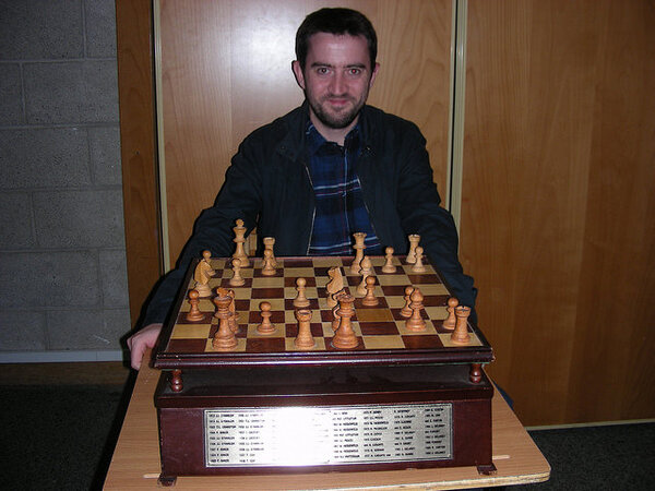 Stephen Jessel with the perpetual trophy - 1st Place 2016 Irish Championships -