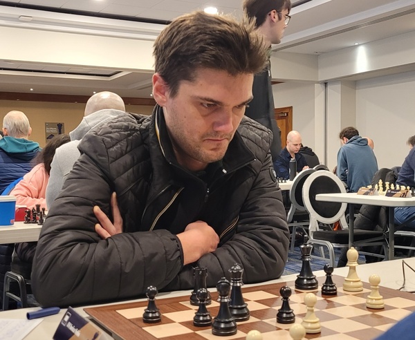 The determined face of Jurica Srbis IM at the Kilkenny Masters