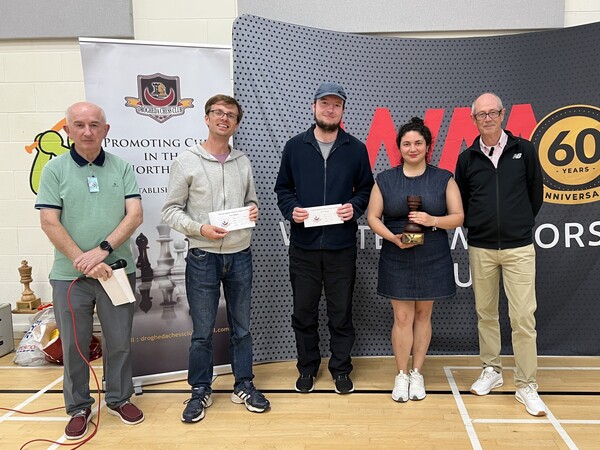 Drogheda Chess Congress 2025: Fox Major - Winners Beril Bayrak, Owen Johnston and Robert Nielsen